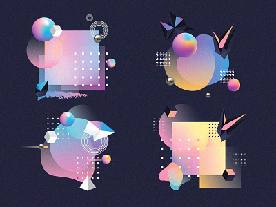 GENX Gradient Compositions Toolkit abstract compositions futuristic genx geometric shapes geometry gradient compositions gradients illustrations ui vectors vibrant colors