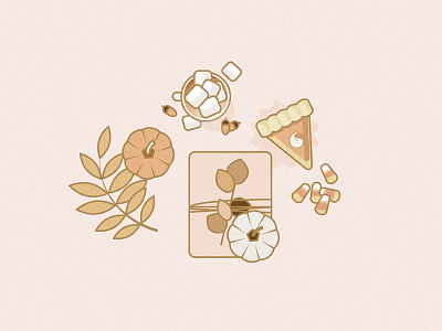 Charming Fall Icons autumn candy corn colors design fall fall icons feminine icons flat lay icons halloween illustration marshmallows mini pumpkins ui vector