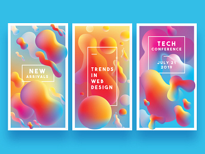 Vibrant Instagram Stories Templates abstract app banner ads bold colors branding colorful colors design gradient illustration instagram stories instagram templates liquid gradients ui vector