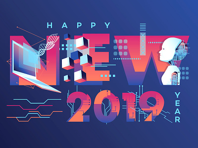 Vr Icons And Typography 2019 2019 abstract ai artificial intelligence colorful colors font futuristic genetics geometric gradient gradient icons illustration robot robotic robotics scifiart vector virtual reality vr