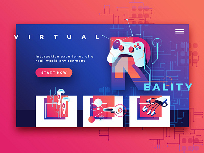 Vr Icons and Typography Collection app design augmentedreality font futuristic ui game controller gaming gradient illustraion living coral trending 2019 type ui card vector vibrant colors virtual reality vr vr icons vr typography web deisgn