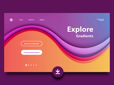 Landing Page Gradients Freebie colorful colors free freebie gradients header design header illustration hero image illustration landing page minimalism papercut ui user interface vector webdesign website design