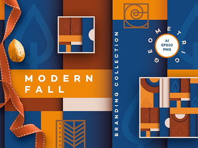 Modern Fall Branding Collection seamless Patterns