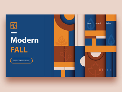 Modern Fall Branding Collection abstract art autumn branding colorful de stijl fall geometric pattern geometric shapes header design landing page material design ui web design