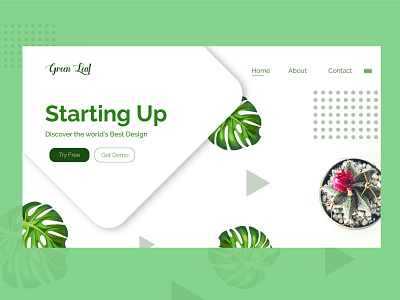 Green Leaf Landing Page adobe illustrator adobe photoshop animation branding design icon logo minimal ui ux uidesign web website