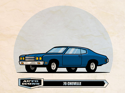 70 chevelle car classic car comic art illustration line art vector