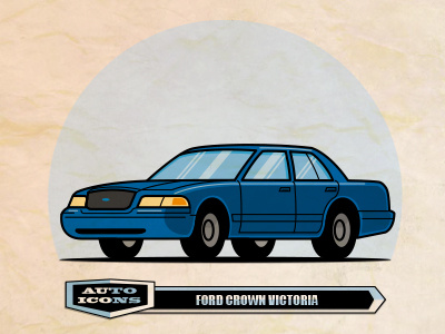 Crown Vic classic car illustration line art