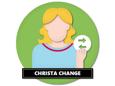 Personas Christa Change Papercut illustration papercut vector