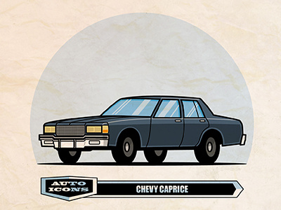 80-90 Chevy Caprice classic car comic art illustration line art vector