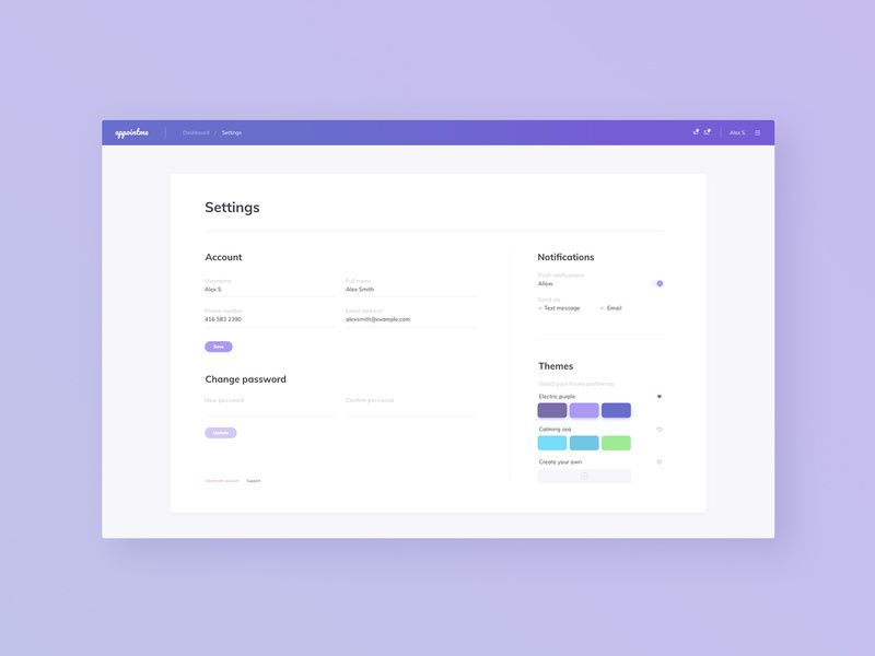 Application Settings Screen by Kat on Dribbble