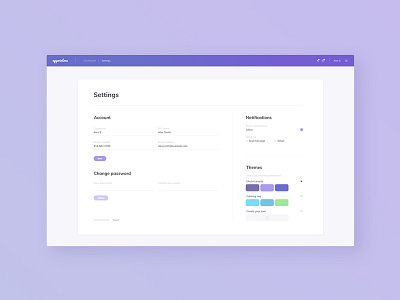 Application Settings Screen 007 app application appointment scheduler daily challange dailyui dailyui007 dailyuichallenge design scheduling app software themes ui ux web