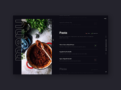 Food Menu Website 043 daily 100 challenge daily challange dailyui dailyui043 dailyuichallenge design food and drink food menu menu design restaurant design restaurant menu typography ui ux web website