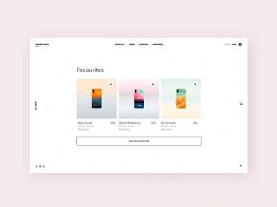 Favourites UI 044 app daily 100 challenge daily challange dailyui dailyui044 dailyuichallenge design ecommerce favourites shoponline ui ux web website