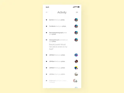 Activity Feed - Challenge 47 💛 047 activity feed activity stream app application daily 100 challenge daily challange dailyui dailyui047 dailyuichallenge design social app software ui ux