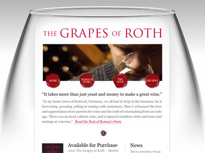 Grapes of Roth Site Design clean marketing site design