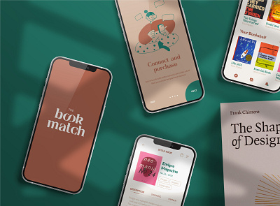The Book Match app design book app illustration mobile app product design ui design ux design
