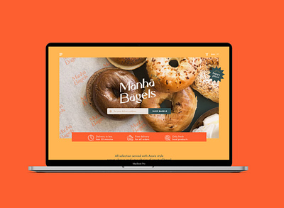 Manha Bagels Online Shop app design bagels cafe cafe branding design logo onlineshop restaurant ui uidesign uiux