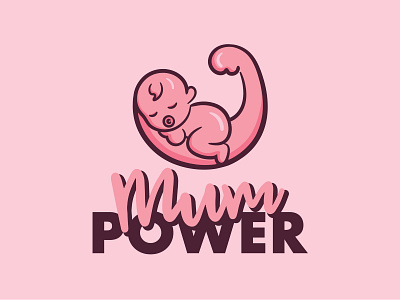 Mum Power baby blog branding design illustration logo power sport vector