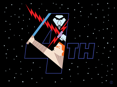 May The Fourth Be With You art character design illustration illustrator kylo ren lightsabre rey starwars vector