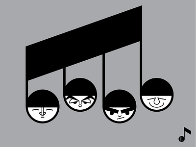 The Beatles for Instagram Vectober 2018 art black and white caricature character design fabfour humour illustration illustrator inktober instagram music thebeatles vectober vector