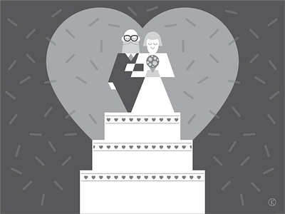My Wedding Anniversary for Instagram Vectober 2018 anniversary art black and white cake character design heart humour illustration illustrator vector wedding
