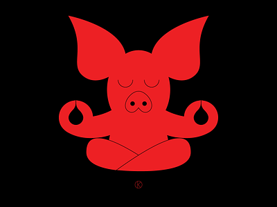 Chinese Year Of The Pig 2019 character design chinese chinese culture chinese new year illustration illustrator meditating meditation pig red vector
