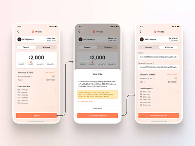 Decentralised wallet - Private transaction bank blockchain clean ui crypto crypto finance app decentralised app decentralised wallet defi ethereum finance mobile app mobile wallet private transaction send money transaction user experience ux wallet app web3 web3 app