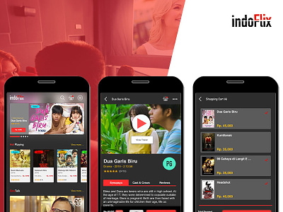 IndoFlix - Movie Watch App mockup movie app ui design ui designers ui ux ux design