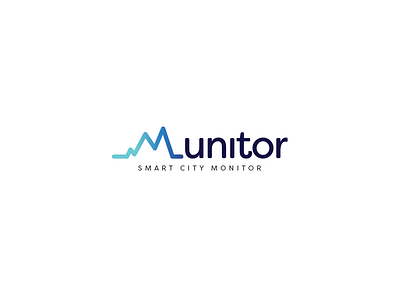 Munitor blue design logo typography web