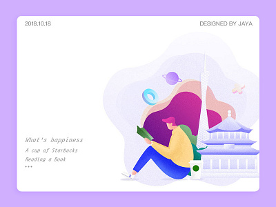 Happiness branding design flat illustration typography ui web website