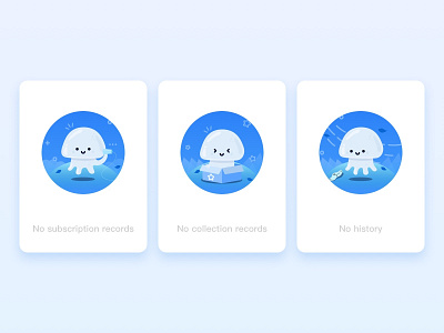 Empty State app blue collection design empty illustration jellyfish no record timer ui