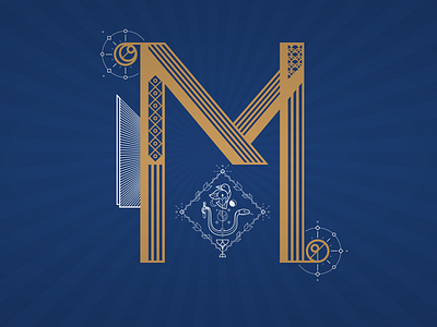 36daysoftype – M 36days 36daysoftype art deco letter lettering type typo
