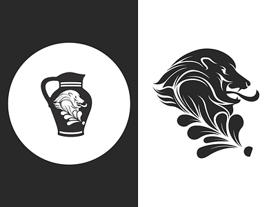 Lion Flower Jug brand brandtype flower flowers illustration jug lion logo logotype