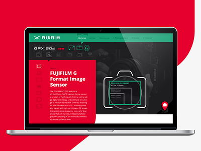 Fujifilm GFX50S Microsite fujifilm icons illustrations interface interface design layout photography