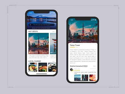 Travel app interface exercises