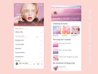 Music app interface exercises2 ui