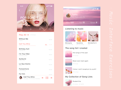 Music app interface exercises2