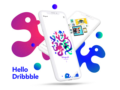 Hello dribbble app brand debut design graphic icon mobile ui ux website