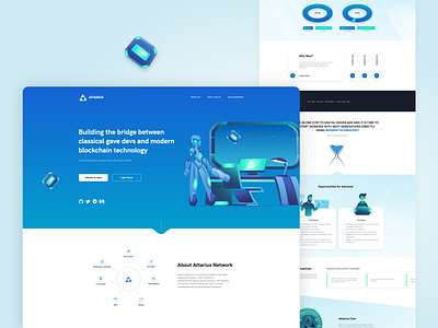 Attarius coin crypto flat future intro landing landing page