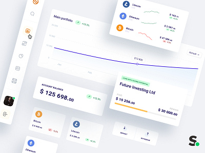 Clean, Finance UI elements +