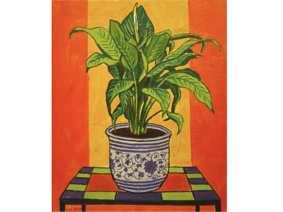 potted-plant (oil) oil painting still life