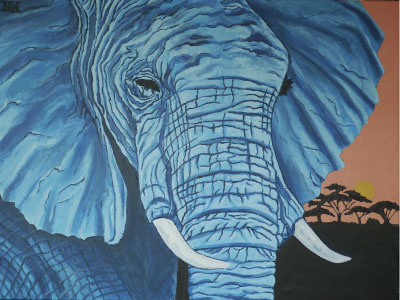 Elephant (acrylic) acrylic painting elephant