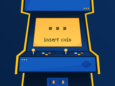 Coin-op ap arcade coin op flat illustration retro vector