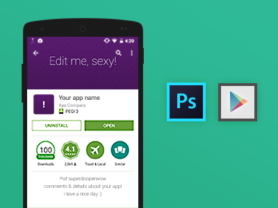 Playstore Feature Image GUI android app feature image free freebie gui nexus photoshop playstore smart