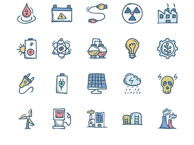 Energy And Power and app design doodle doodles flat hand drawn handmade icon icons illustration power sketch vector web