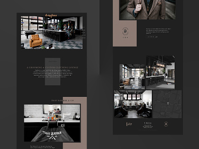 Barbershop / Custom Tailor Website single page website ui design ux design visual design website design