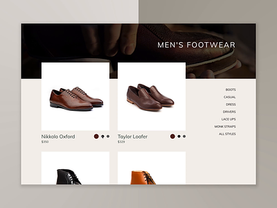 E-Commerce Footwear Interaction Mockup ecommerce interaction design ui design ux design visual design website design