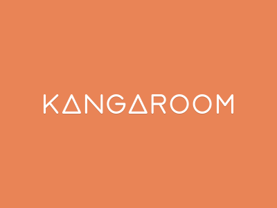 Kangaroom Logo branding find flat identity kangaroo rent room search
