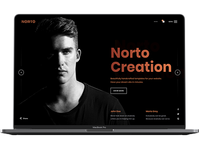 Norto - Minimal & Creative Portfolio HTML Template animation black blog creative css envato html javascript php portfolio template design themeforest tweenmax ux