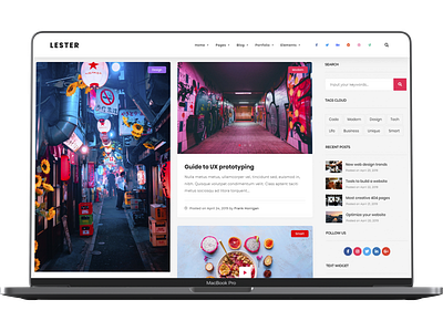 Lester - Creative Portfolio WordPress Theme animation blog creative design envato javascript php themeforest tweenmax wordpress